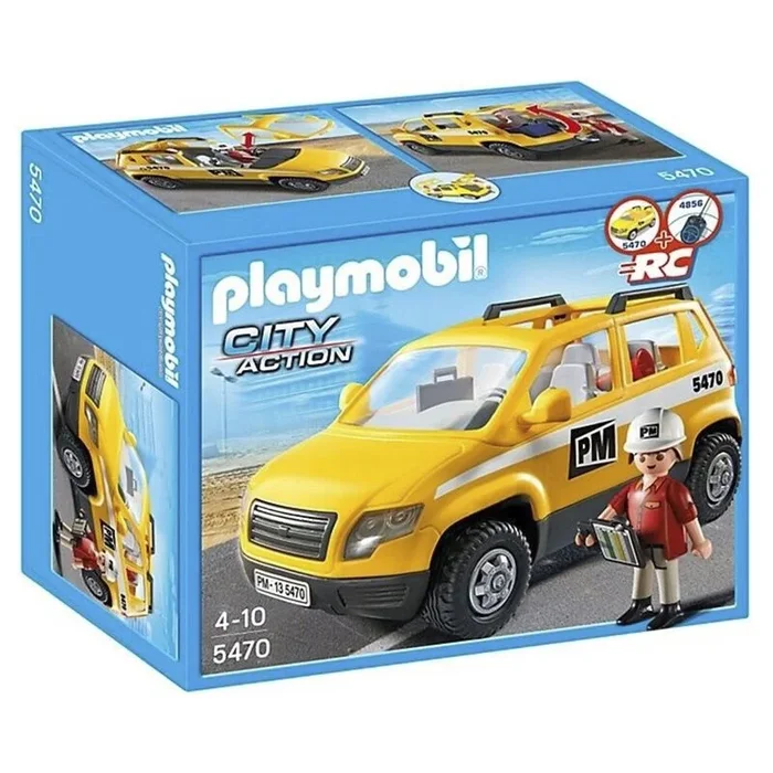 PLAYMOBIL Construcción – Coche de supervisión, Playsets de Figuras de Juguete, 25 x 12,5 x 20 cm, (5470)