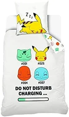 Pokémon Starter – Funda de edredón Infantil Pikachu – Juego de Cama de algodón