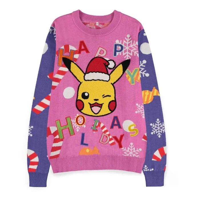 Pokemon sweatshirt christmas jumper pikachu patched talla s