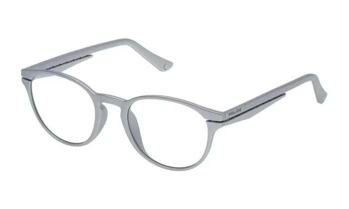 Police VPL635500D56 Gafas, Semi Matt Silver, 50/21/145 para Hombre