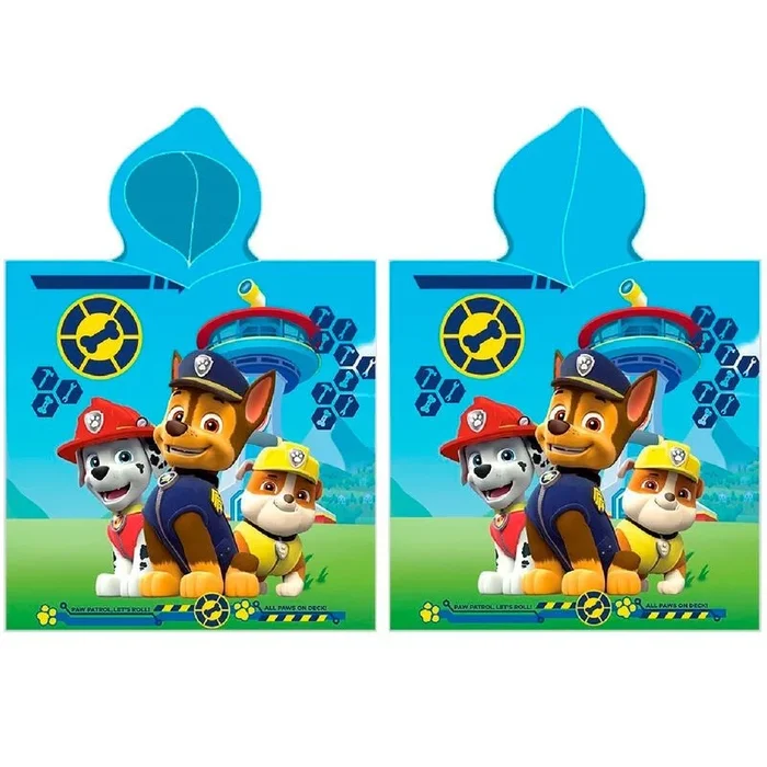 PONCHO PAW PATROL 50×100 CMS, 240GR MICROFIBRA