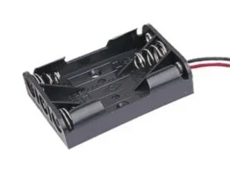 Portapilas R03 2 Pilas AAA En Plano Con Cables