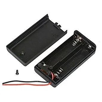 Portapilas R06x2 Cables 2 Pilas AA Con Interruptor