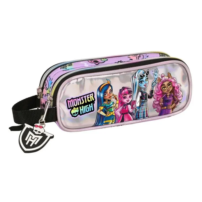Portatodo doble monster high best boos lila 21 x 8 x 6 cm