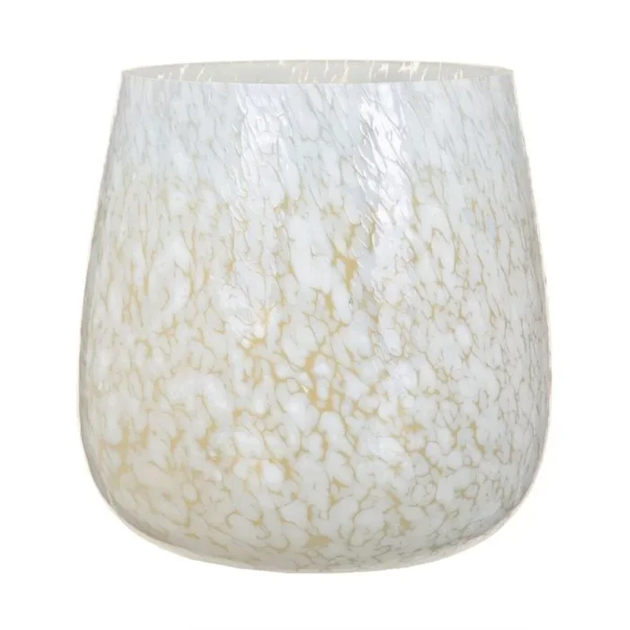 Portavelas cristal 13 x 13 x 13 cm blanco