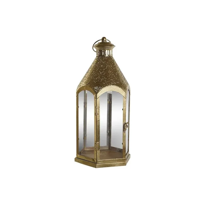 Portavelas Home ESPRIT Dorado Metal Cristal 23 x 23 x 48 cm – Marca: Home ESPRIT – EAN: 8424002160531