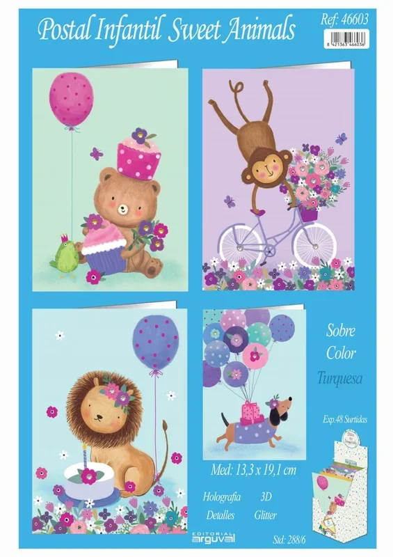 Postal infantil sweet animals exp.48
