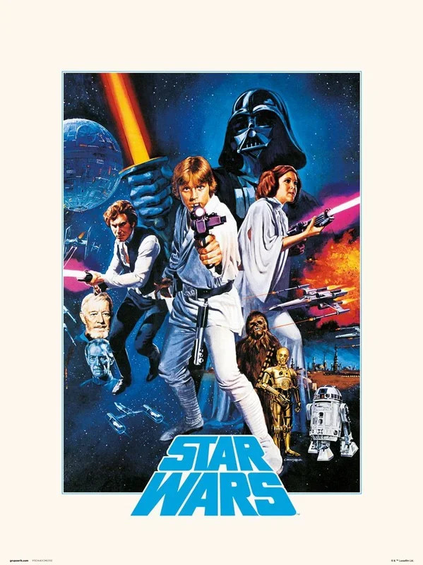 Print 30×40 cm star wars classic la guerra de las galaxias