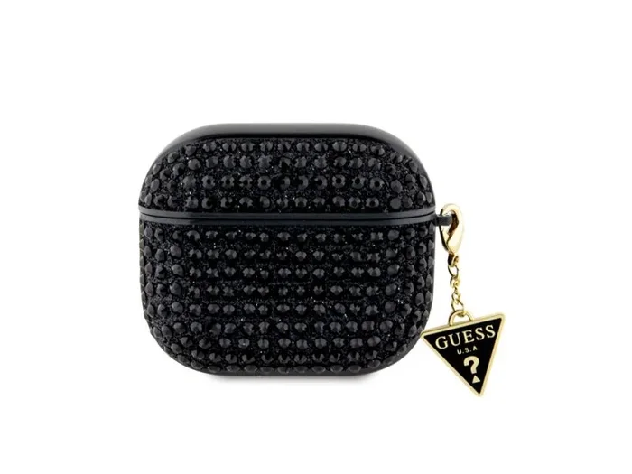 Protection guess 4g diamond avec charm triangle pour airpods 3 – noire