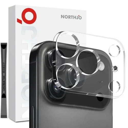 Protector de lente de cámara NORTHJO 3D HD de vidrio templado transparente para iPhone 17 Pro Max