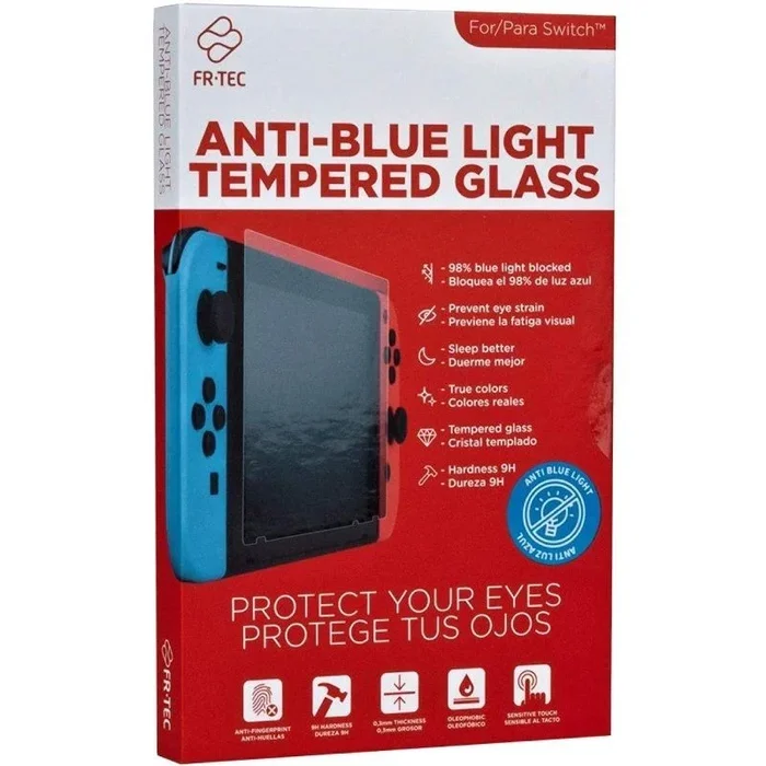 Protector de pantalla con filtro de luz azul fr-tec anti blue light para nintendo switch