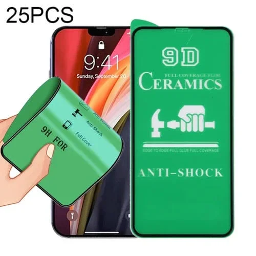 Protector de Pantalla iPhone 12 / 12 Pro 9D Cerámica Completo con Pegamento (25PCs)