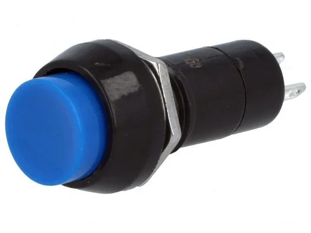 Pulsador Interruptor Redondo Abierto En Reposo 1A/250Vac AZUL