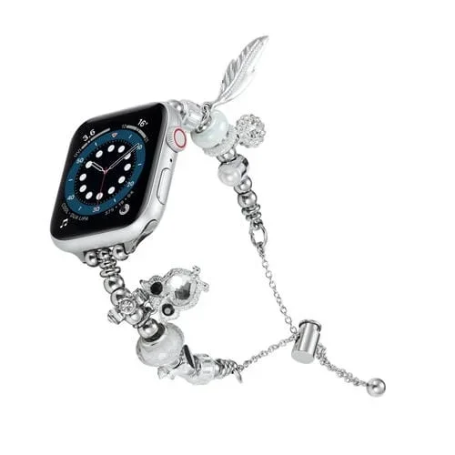 Pulsera de Cuentas Banda de Metal para Apple Watch 3 42mm (Búho Plateado)