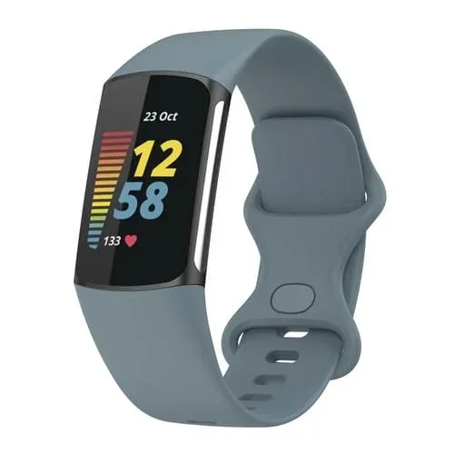 Pulsera de Silicona para Fitbit Charge 5 Tamaño L (Azul de Acero)
