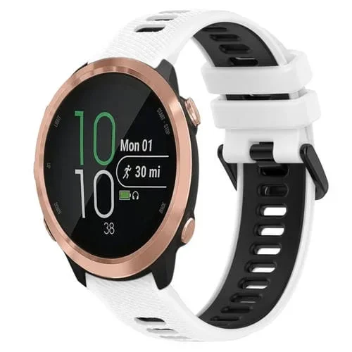 Pulsera de Silicona para Garmin Forerunner 645 Music 20mm Sports Dos Colores (Blanco + Negro)