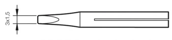 Punta Soldador B40D 3×1,5mm Para 14ST JBC 0150607