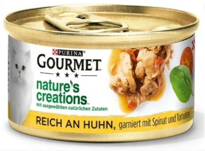 Purina Comida para Gato Gourmet Pollo Espinacas Tomate 85 g