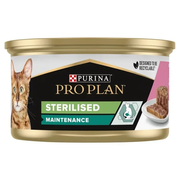Purina pro plan sterilised pate with salmon and tuna – comida húmeda para gatos – 85 g