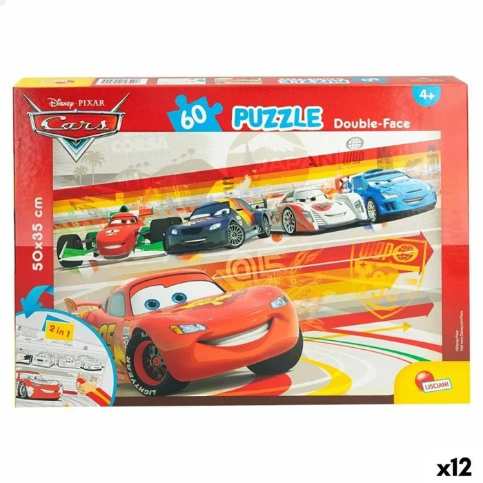 Puzzle infantil cars doble cara 60 piezas 50 x 35 cm (12 unidades)