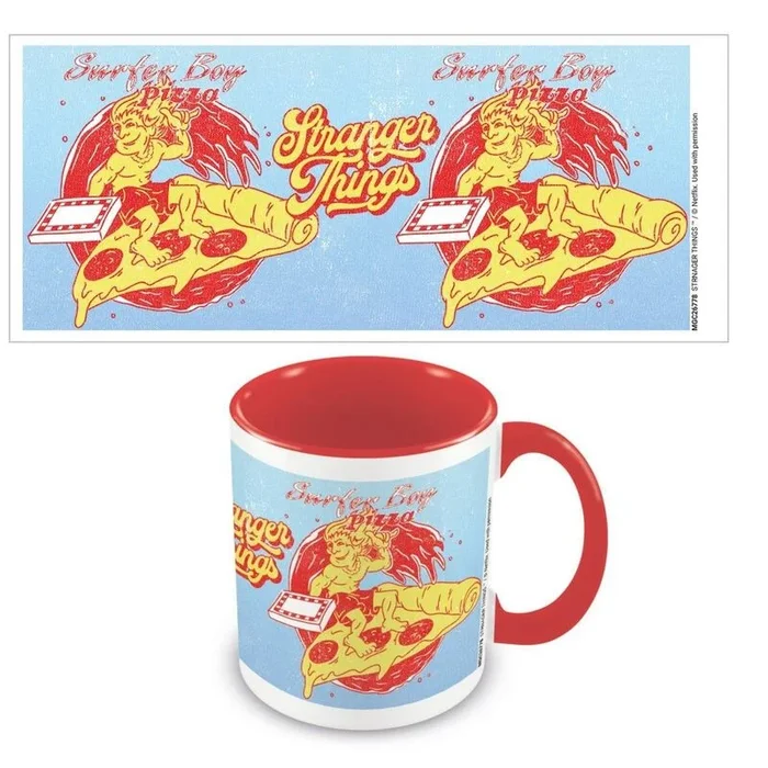 PYRAMID INTERNATIONAL, Taza color interno Roja Surfer Boy Pizza de Stanger Things 4