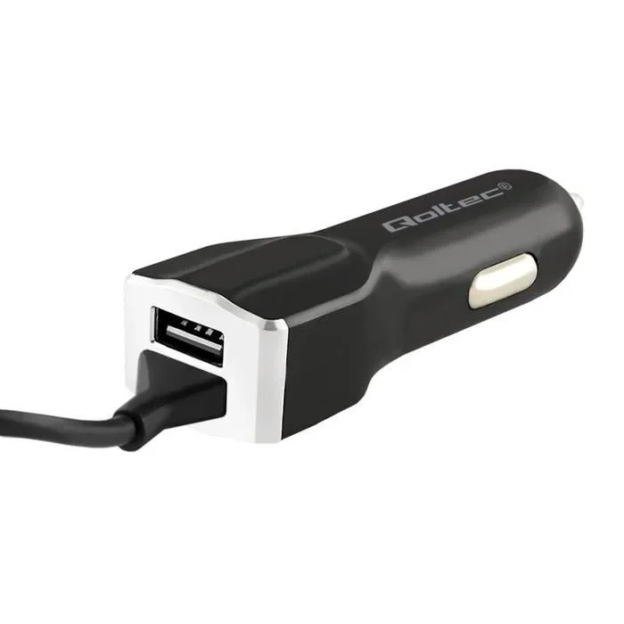 Qoltec 50142 cargador de dispositivo móvil Auriculares, Teléfono móvil, Batería portátil, Smartphone, Tableta, Ver Negro Encendedor de cigarrillos Exterior