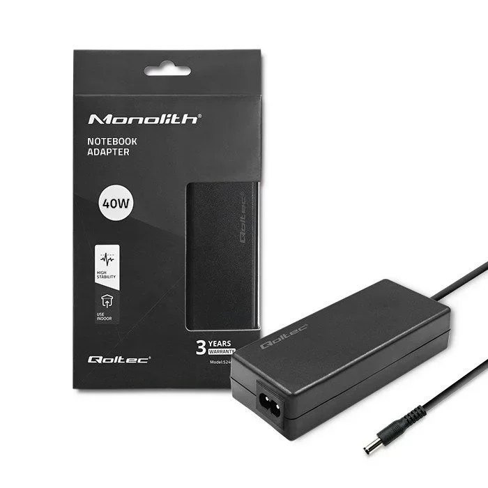 Qoltec 52409 adaptador de corriente ca 40w | 12v | 3.33a | enchufe 5,5*2,1 | + cable de alimentación