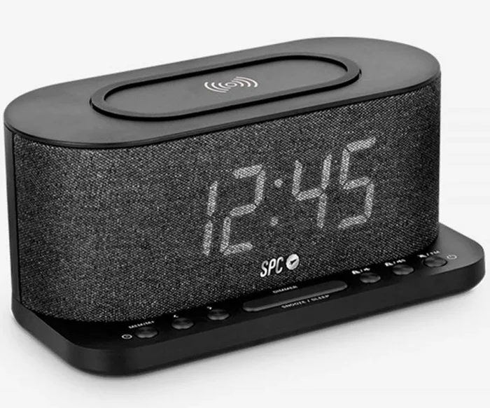 Radio despertador spc gisli negro pantalla led – 2xalarmas – radio fm – m.sleep – carga wireless