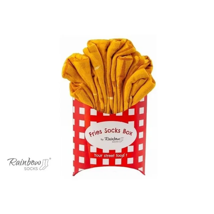 Rainbow Socks – Hombre Mujer Divertidos Calcetines de Papas Fritas – 2 Pares