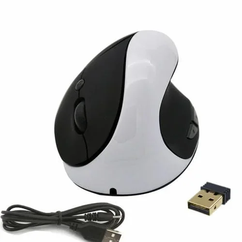 Ratón Ergonómico Vertical Inalámbrico Jsy-03 6 Teclas Óptico Carga (Blanco)