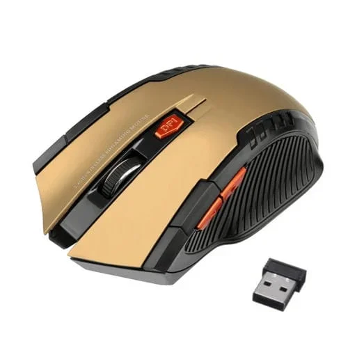 Ratón Inalámbrico Hxsj A882 6 Teclas 2.4G 1600Dpi Ajustable Tres Velocidades (Dorado)