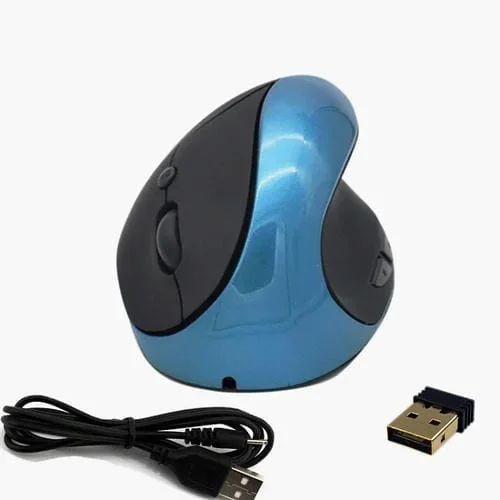 Ratón Inalámbrico Jsy-03 6 Teclas Vertical Óptico Ergonómico Carga (Azul)