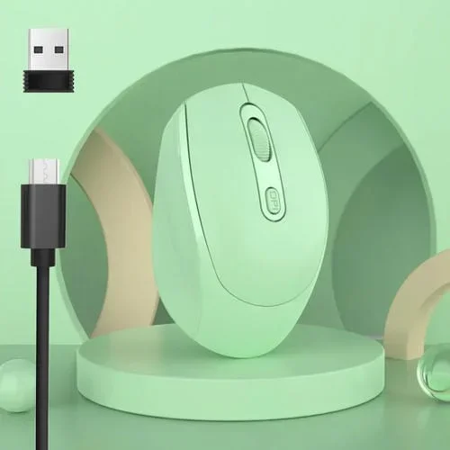 Ratón Recargable Inalámbrico Hxsj M107 4 Botones 1600 Dpi 2,4 Ghz (Verde)