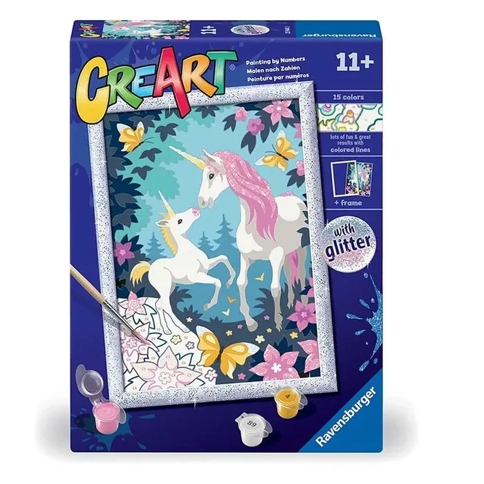 Ravensburger creart kit pintura unicornios con purpurina