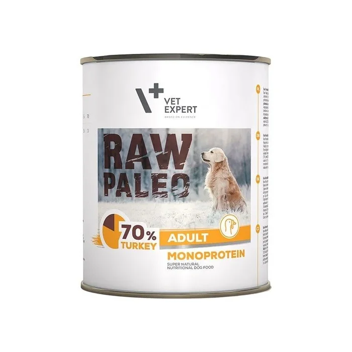 Raw paleo adult monoprotein pavo – comida húmeda para perros – 800 g
