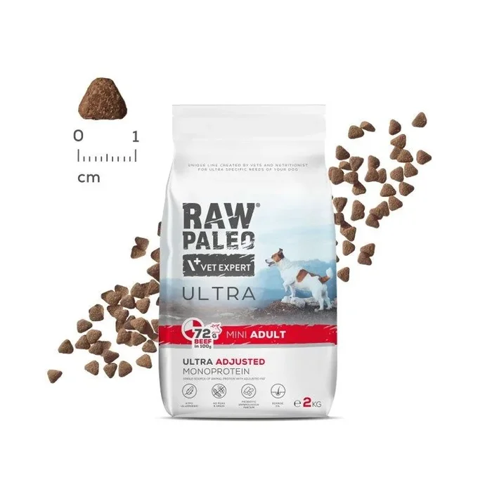Raw paleo ultra mini adult beef – comida seca para perros – 2 kg