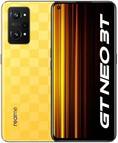 realme GT neo 3T-8+128GB 5G Smartphone Libre, Snapdragon 870, Carga SuperDart de 80W, Pantalla Super AMOLED de 120 Hz, Cámara triple de 64 MP con IA, Dual Sim, NFC, Dash Yellow,3 años de garantía