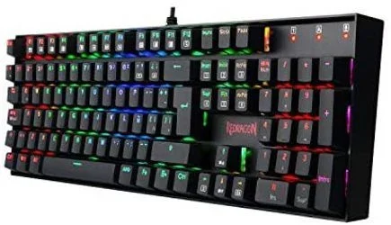 Redragon Teclado Mecanico Gaming – Mitra K551 – Iluminacion RGB – Construcción ABS y Acero – Interruptores Azules – para Juegos en PC – Windows Compatible- Distribución España – Color Negro