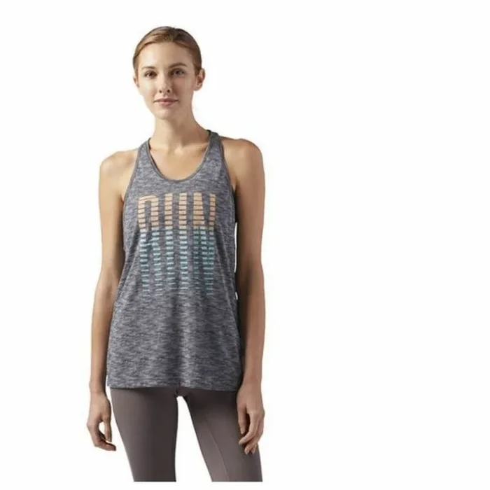 REEBOK RE Tank Camisetas de Tirantes, Sin género, Gris, S