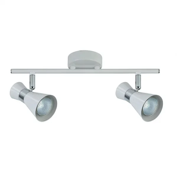 Regleta 2 Luces Modelo Maximo Para Baño, Blanco-cromo