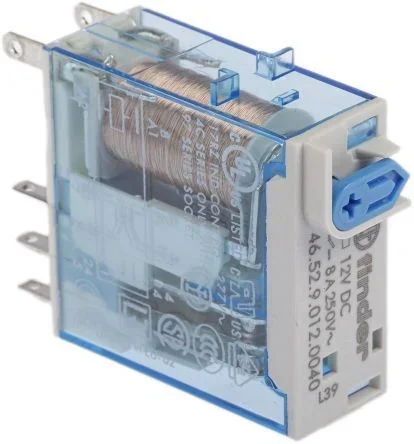 RELE FINDER 12Vdc 2Ctos Con Pulsador De Prueba 8A/250Vac 46529012.0040