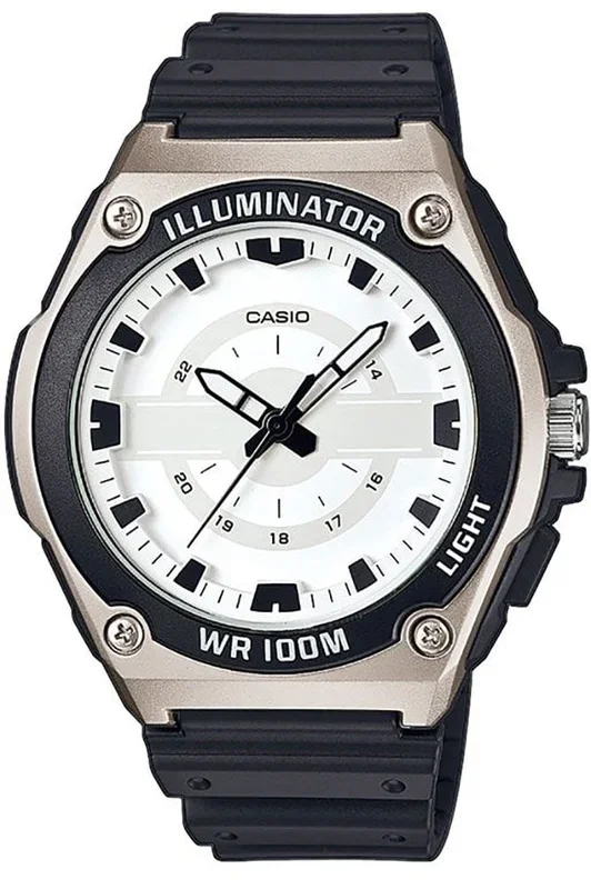 Reloj Casio MWC-100H-7AVEF Resina correa color: Negro Dial Blanco Analógico Hombre