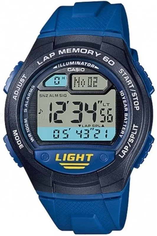 Reloj Casio W-734-2AVEF Resina correa color: Azul Dial LCD Digital Unisex
