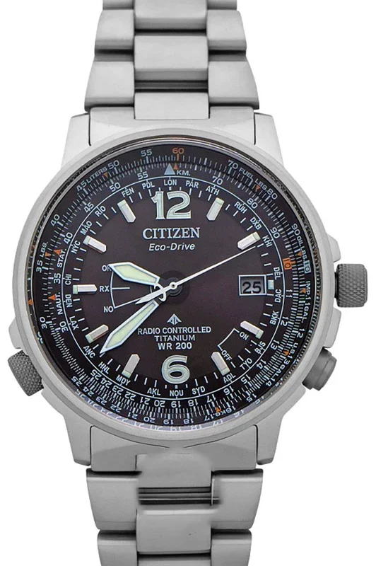Reloj Citizen CB0230-81E Titanio correa color: Metálico Dial Negro Analógico Hombre