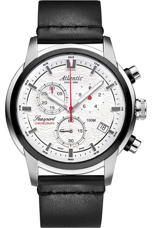 Reloj de pulsera Atlantic Seasport – 87461.42.21 correa color: Negro Dial Gris plata Hombre