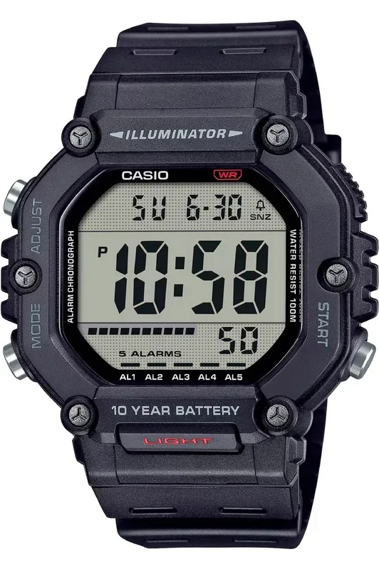 Reloj de pulsera CASIO Collection – AE-1600H-1AVEF correa color: Negro Dial LCD Negro Hombre