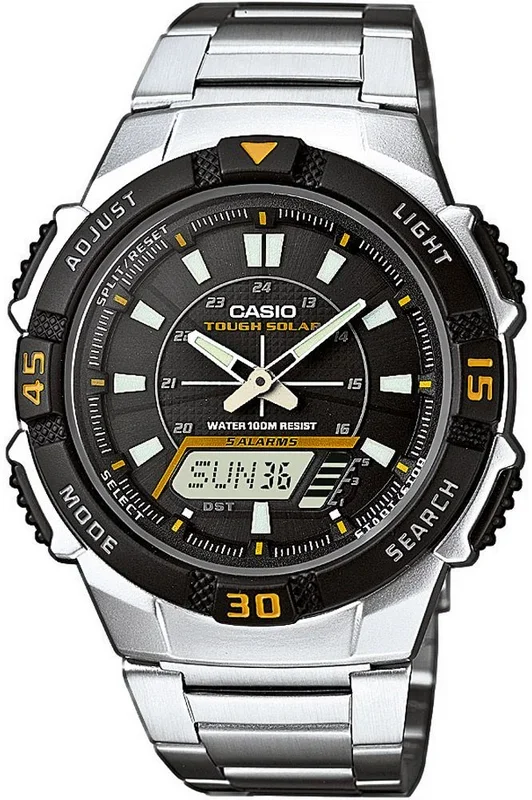 Reloj de pulsera CASIO Collection – AQ-S800WD-1EVEF correa color: Gris plata Dial Negro Hombre