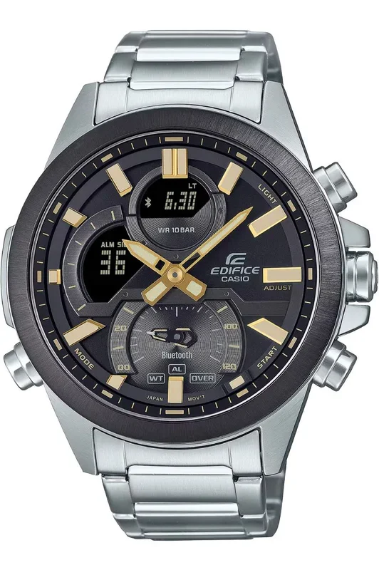 Reloj de pulsera CASIO Edifice – ECB-30DB-1A9EF correa color: Gris plata Dial Negro Hombre
