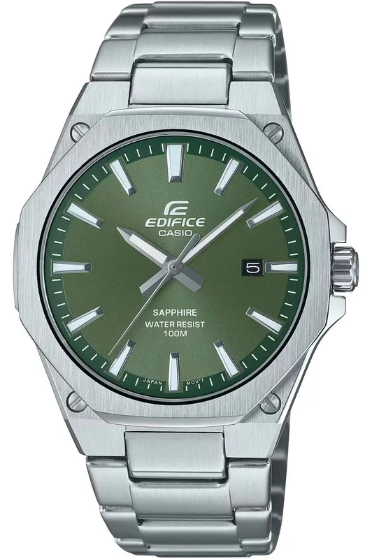 Reloj de pulsera CASIO Edifice – EFR-S108D-3AVUEF correa color: Gris plata Dial Verde oliva Hombre