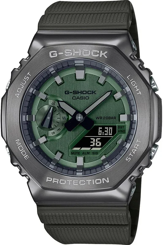 Reloj de pulsera CASIO G-Shock – GM-2100B-3AER correa color: Verde oliva Dial Verde botella Hombre